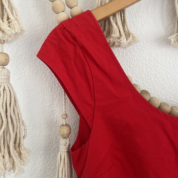 American Eagle Outfitters red mini dress cap sleeve bubble style open back 2 - Picture 5 of 16